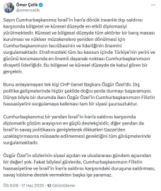 AK Partili Çelik: Özgür Özel'in Cumhurbaşkanımızın Filistin hassasiyetini sorgulamaya kalkması şuursuzluktur