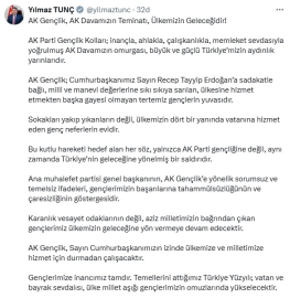 Bakan Tunç: AK Parti Gençlik Kolları, Türkiye'mizin aydınlık yarınlarıdır